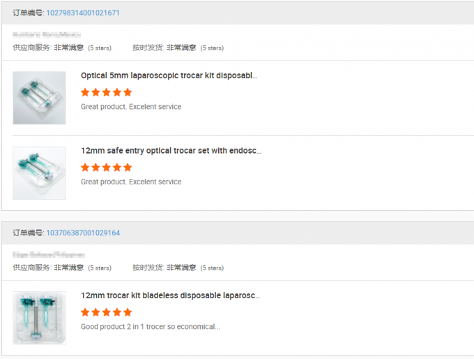 के बारे में नवीनतम कंपनी की खबर ग्राहक प्रतिक्रिया-डिस्पोजेबल Trocar और Trocar किट | सर्ग विज्ञान  1