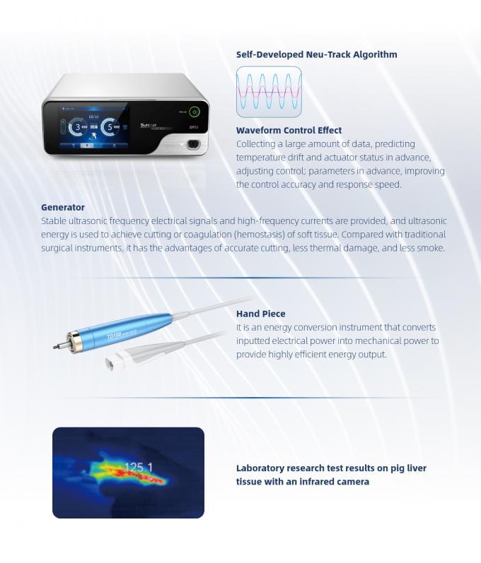 सर्जिकल ऑपरेशन के लिए अल्ट्रासोनिक कटिंग हेमोस्टैटिक स्केलपेल सिस्टम गन टाइप शीयर 2